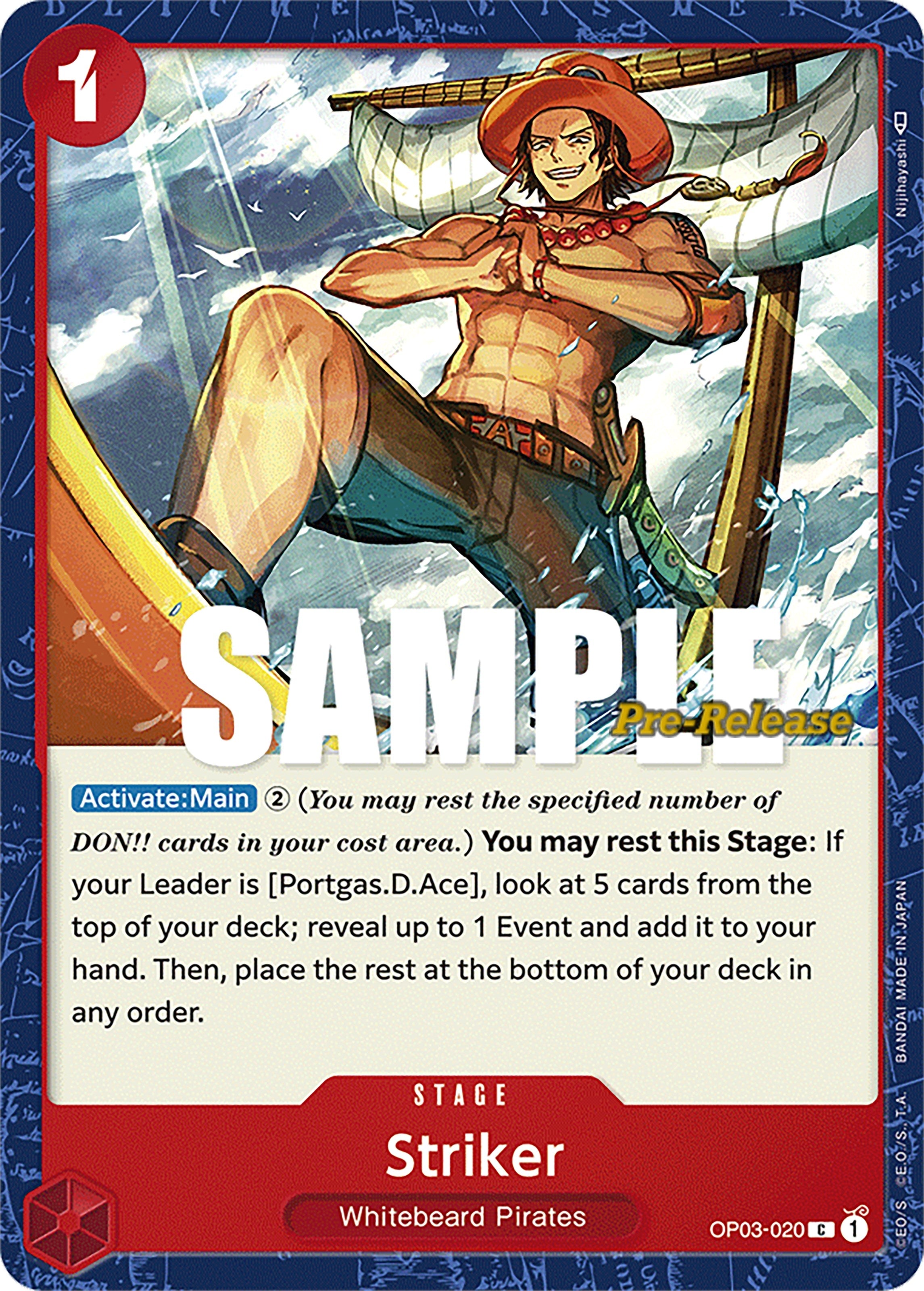 Image for Striker (OP03-020) (Pillars of Strength Pre-Release Cards) (OP03 PRE) - One Piece Card Game