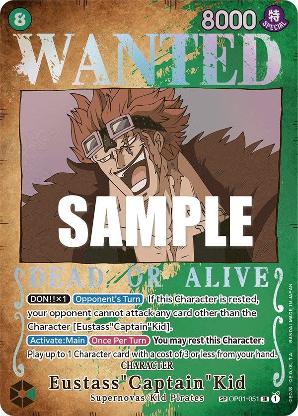 Image for Eustass"Captain"Kid (Wanted Poster) (OP01-051) (Pillars of Strength) (OP03) - One Piece Card Game