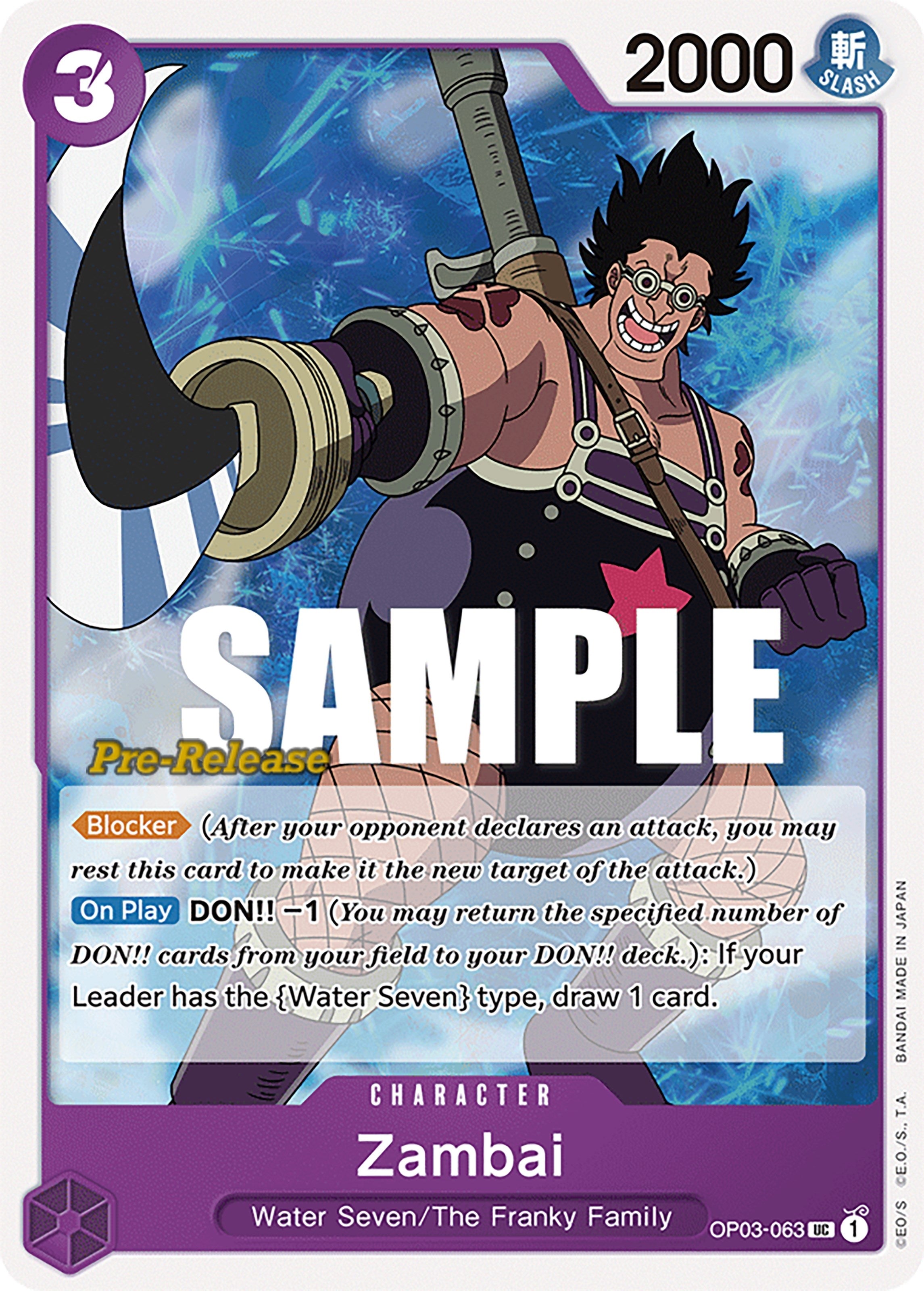 Image for Zambai (OP03-063) (Pillars of Strength Pre-Release Cards) (OP03 PRE) - One Piece Card Game