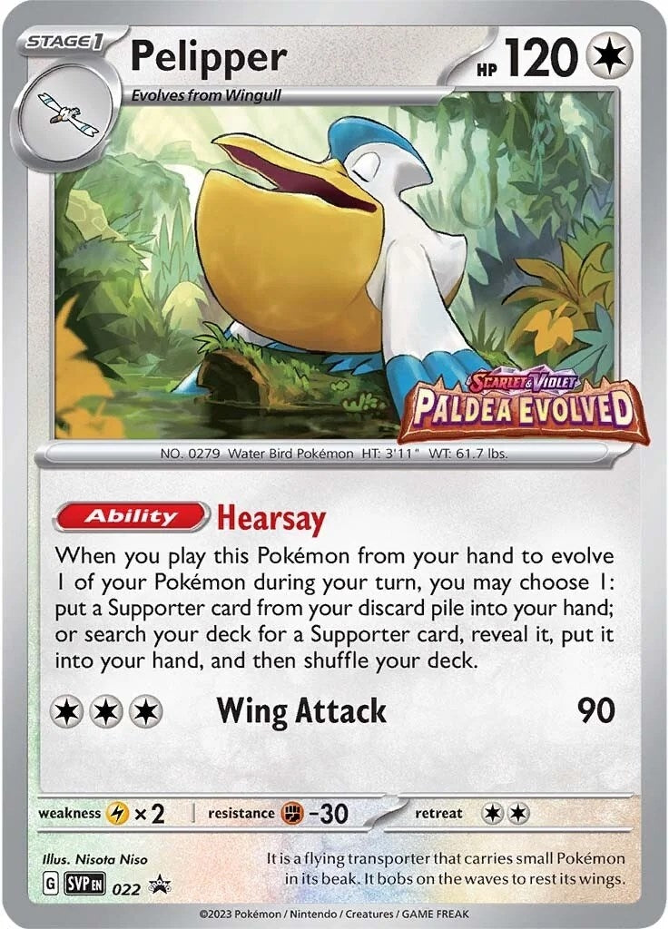Image for Pelipper - 022 (Prerelease) (022) (SV: Scarlet & Violet Promo Cards) (SVP) - Pokemon