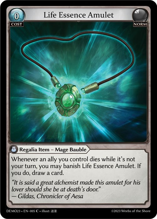 Image for Life Essence Amulet (005) (2023 Demo Deck) (DEMO23) - Grand Archive TCG