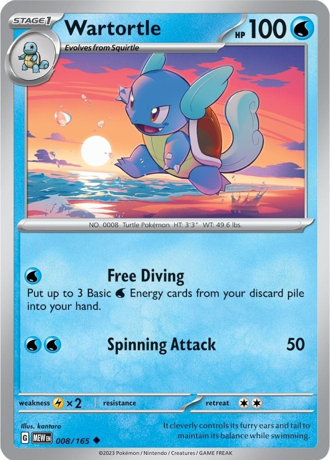 Image for Wartortle (008/165) (SV: Scarlet & Violet 151) (MEW) - Pokemon