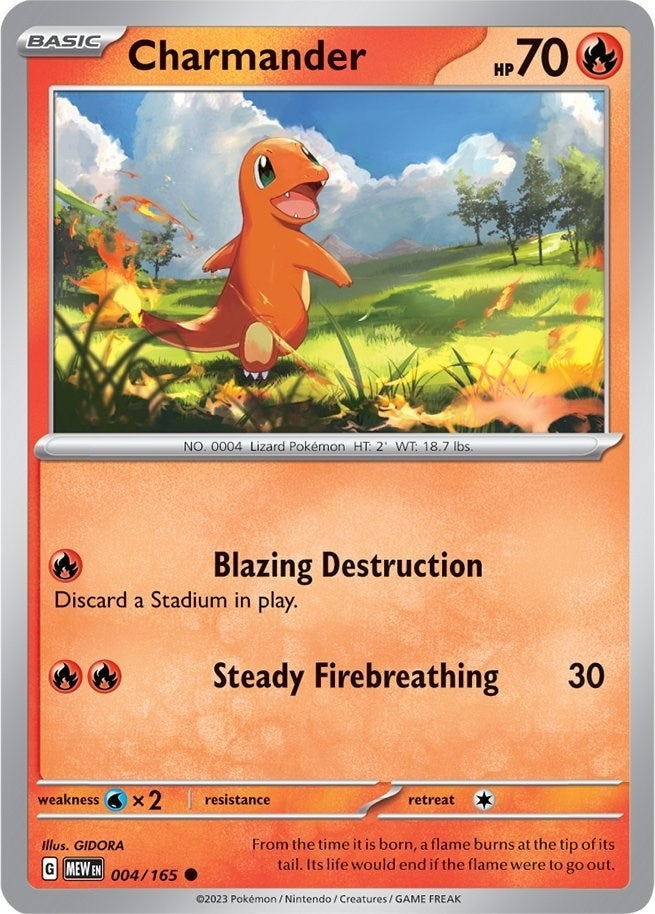 Image for Charmander (004/165) (SV: Scarlet & Violet 151) (MEW) - Pokemon