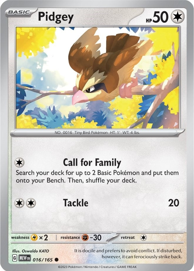 Image for Pidgey (016/165) (SV: Scarlet & Violet 151) (MEW) - Pokemon