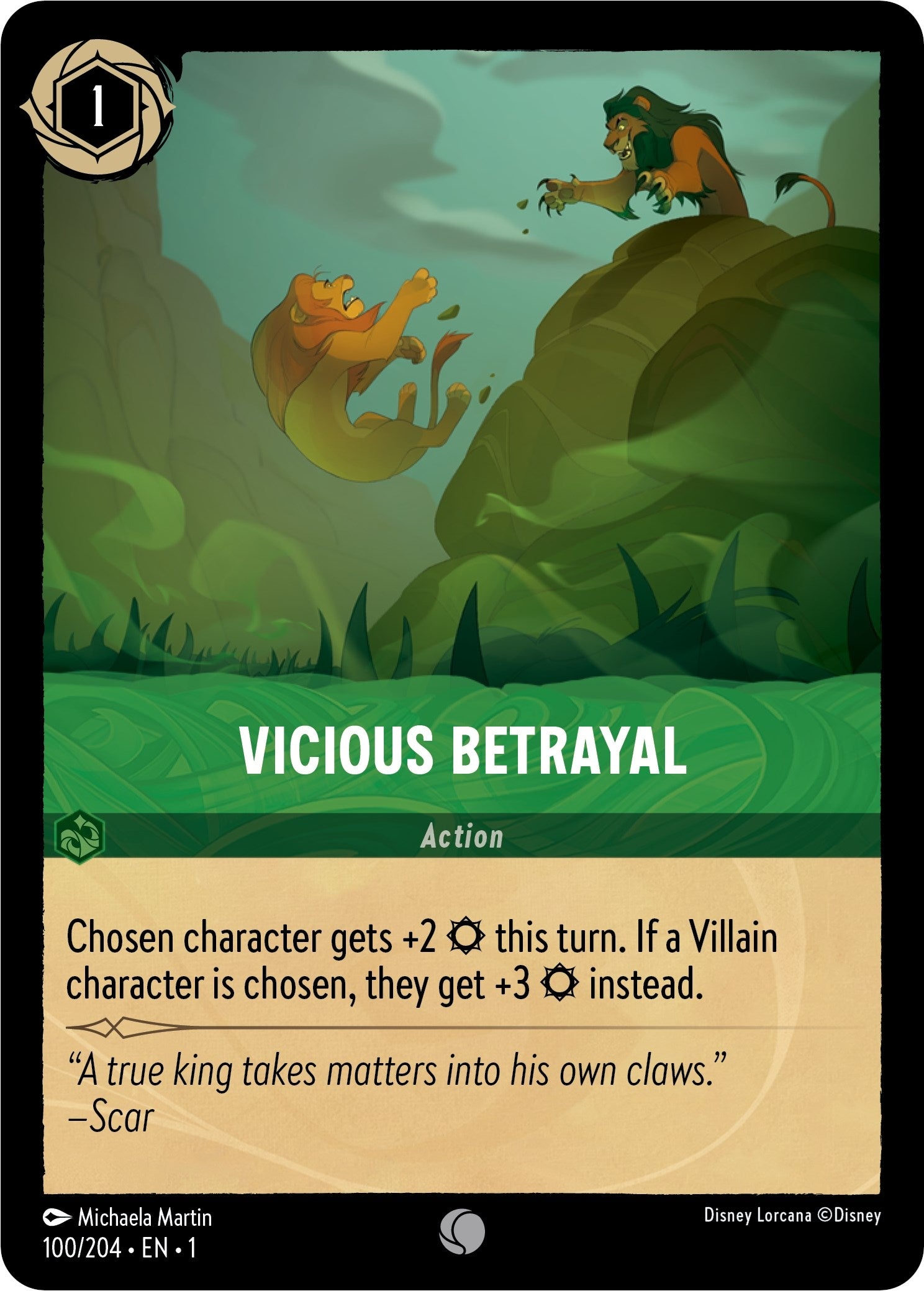 Image for Vicious Betrayal (100/204) (The First Chapter) (1) - Disney Lorcana