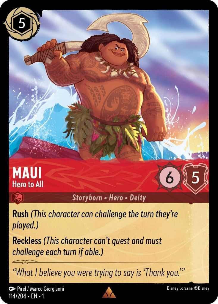 Image for Maui - Hero to All (114/204) (The First Chapter) (1) - Disney Lorcana