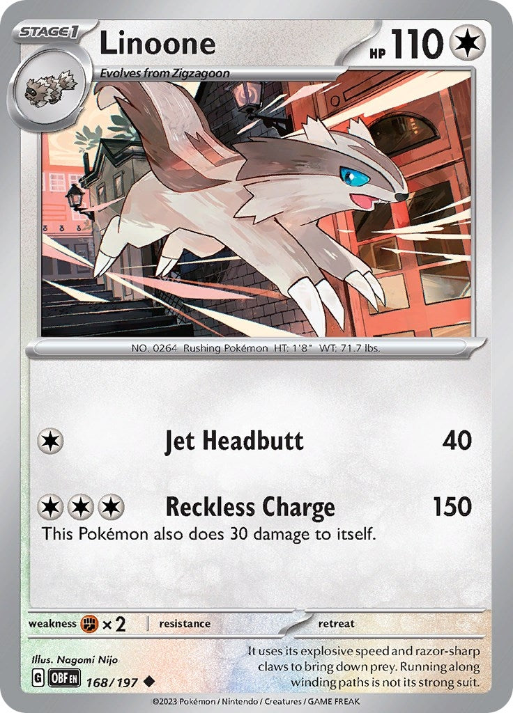 Image for Linoone (168/197) (SV03: Obsidian Flames) - Pokemon