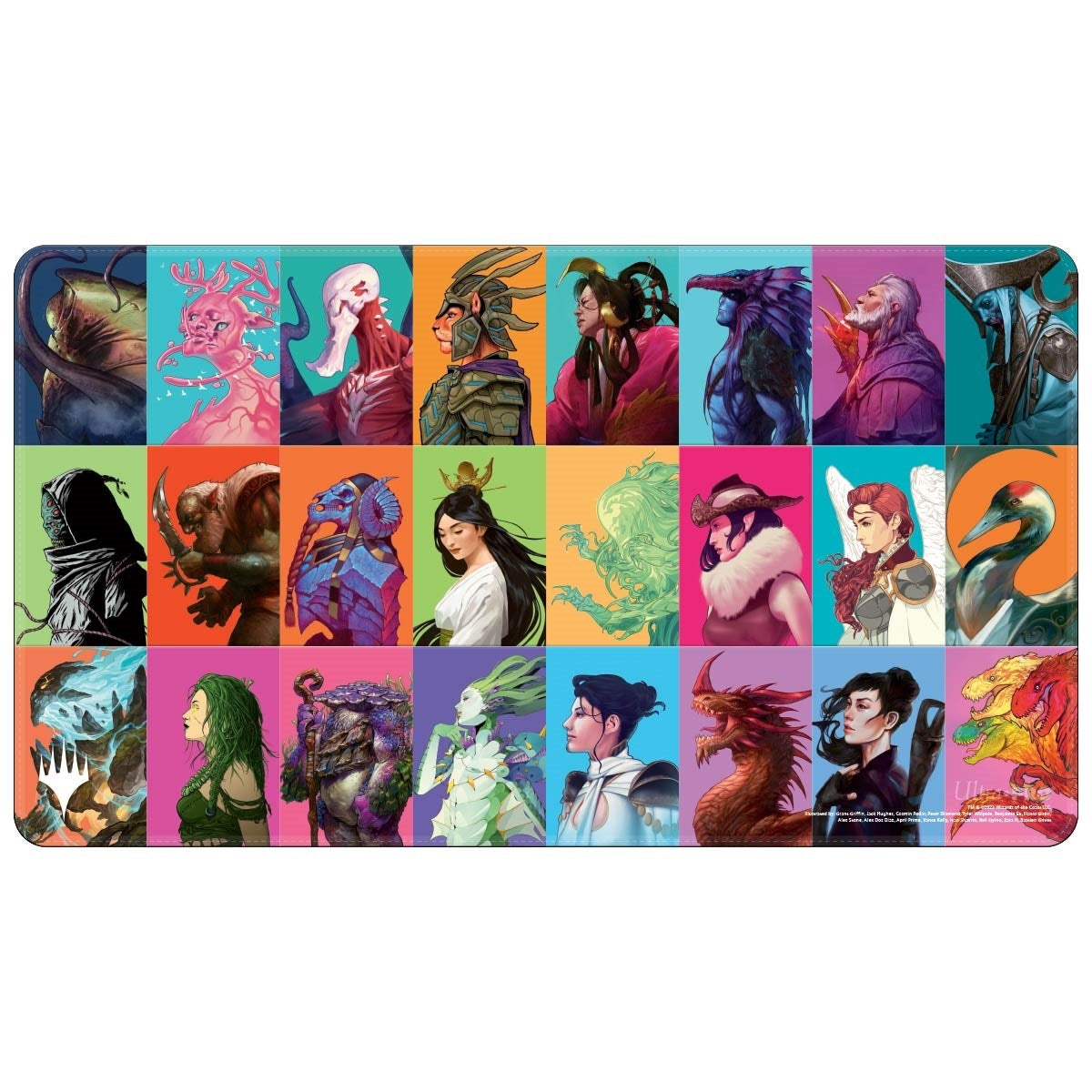 Image for Commander Masters Pop Collage White Stitched Standard Gaming Playmat for Magic: The Gathering - Playmats