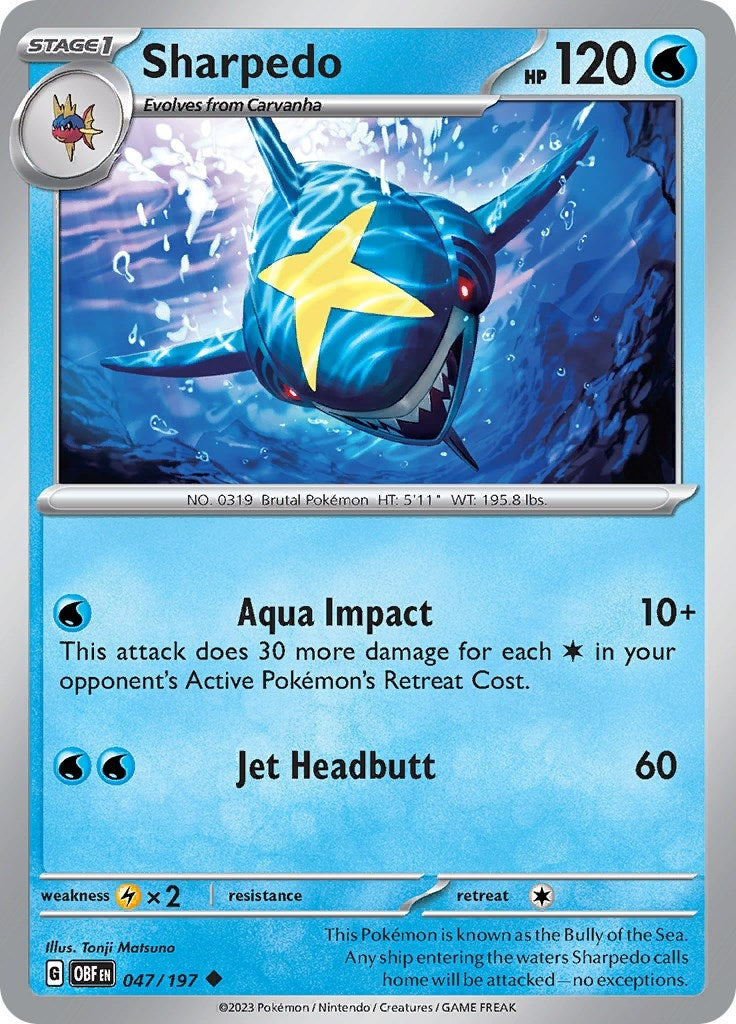 Image for Sharpedo (047/197) (SV03: Obsidian Flames) - Pokemon