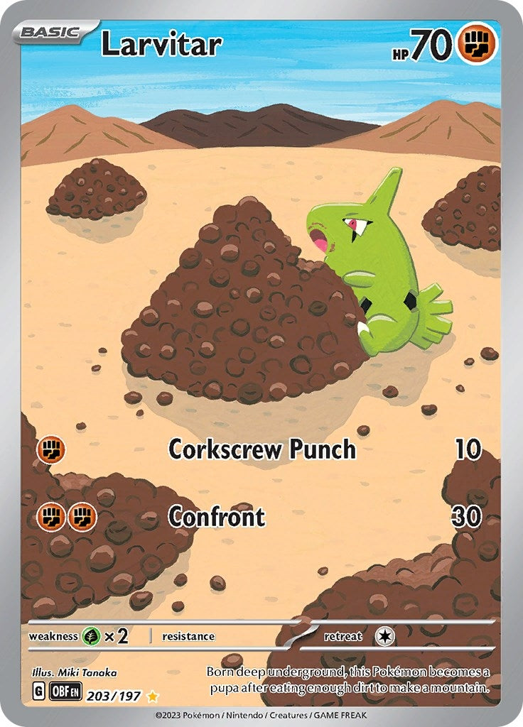Image for Larvitar (203/197) (SV03: Obsidian Flames) - Pokemon