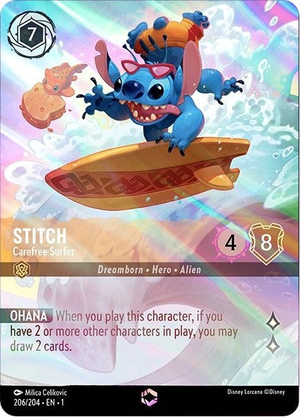 Image for Stitch - Carefree Surfer (Enchanted) (206/204) (The First Chapter) (1) - Disney Lorcana