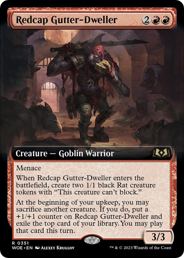Redcap Gutter-Dweller (Extended Art) (351) (Wilds of Eldraine)
