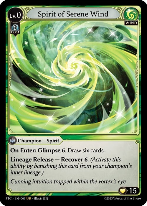 Image for Spirit of Serene Wind (003) (Fractured Crown) (FTC) - Grand Archive TCG