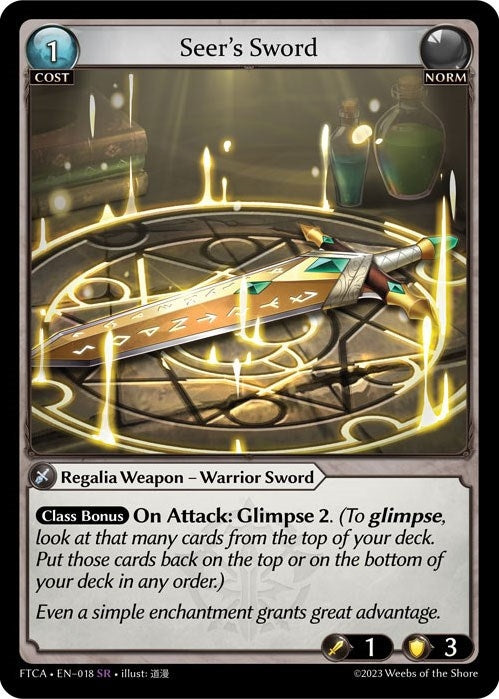 Image for Seer's Sword (018) (Fractured Crown) (FTC) - Grand Archive TCG