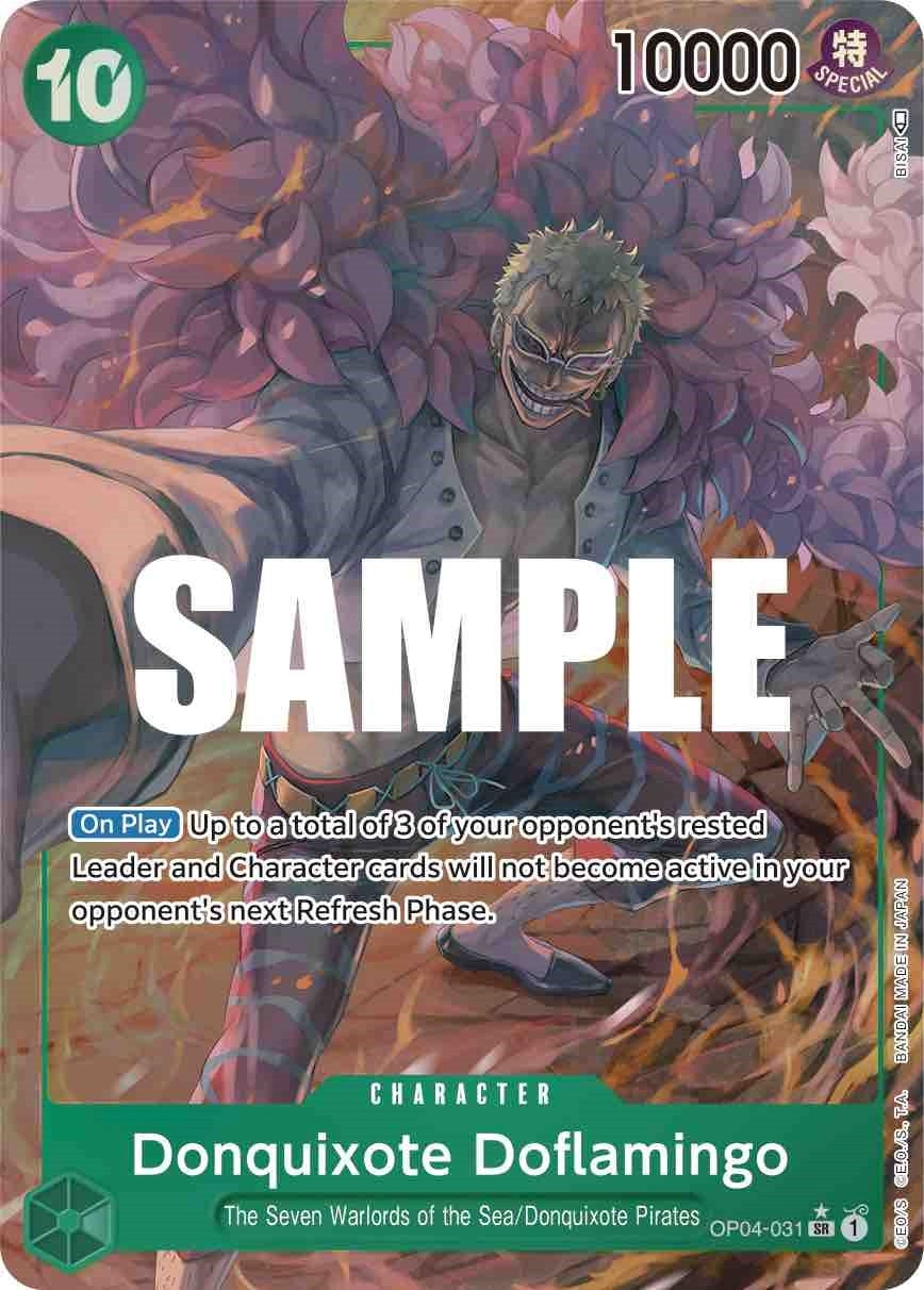 Image for Donquixote Doflamingo (031) (Alternate Art) (OP04-031) (Kingdoms of Intrigue) (OP04) - One Piece Card Game
