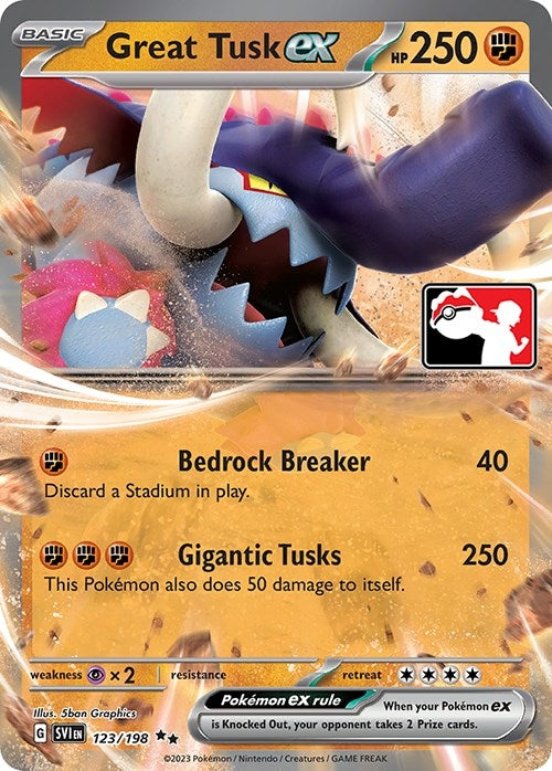 Image for Great Tusk ex (123/198) (Prize Pack Series Cards) - Pokemon