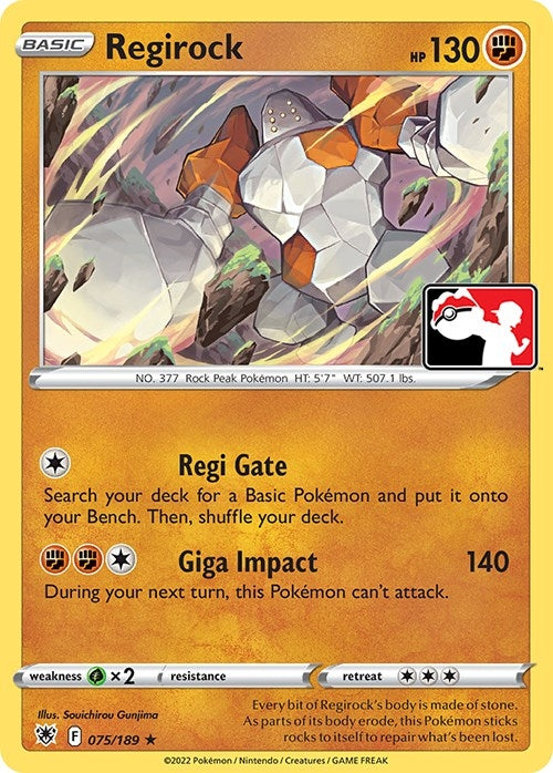 Image for Regirock (075/189) (Prize Pack Series Cards) - Pokemon