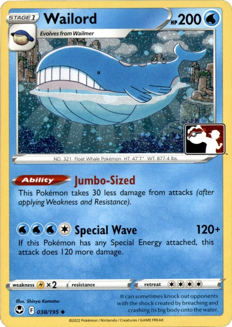 Image for Wailord - 038/195 (Cosmos Holo) (038/195) (Prize Pack Series Cards) - Pokemon