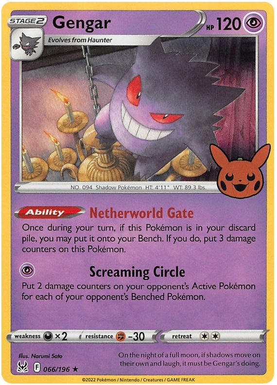 Image for Gengar (2022 Copyright Date) (066/196) (Trick or Trade BOOster Bundle 2023) (TTBB23) - Pokemon