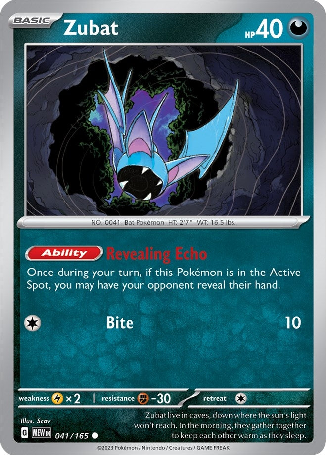 Image for Zubat (041/165) (SV: Scarlet & Violet 151) (MEW) - Pokemon