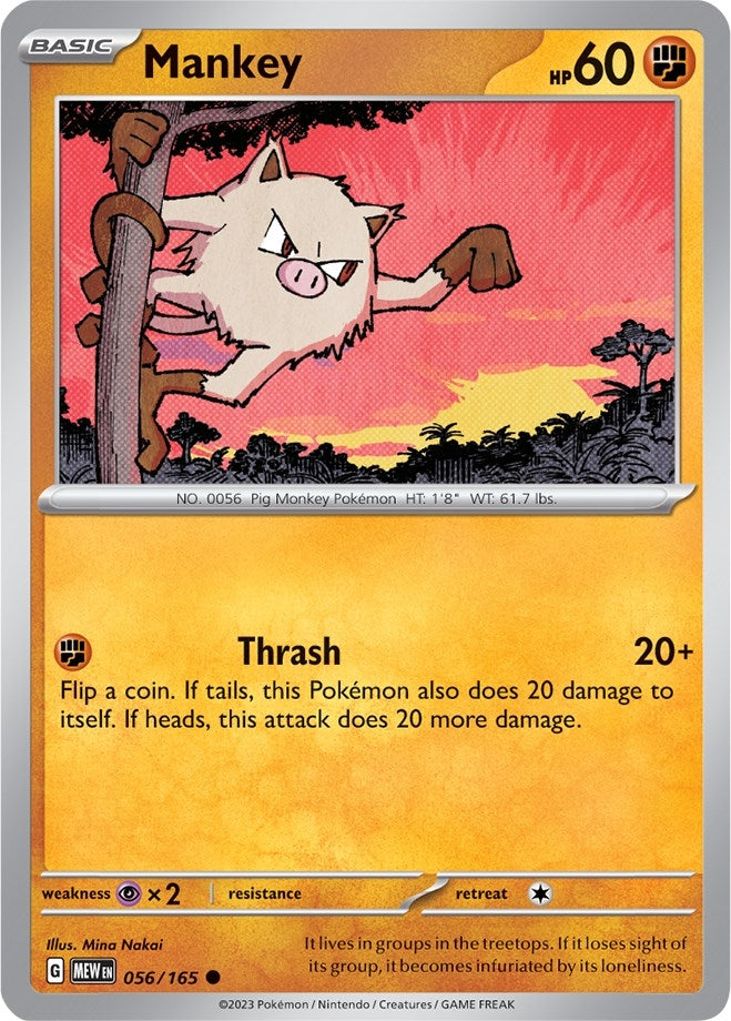 Image for Mankey (056/165) (SV: Scarlet & Violet 151) (MEW) - Pokemon