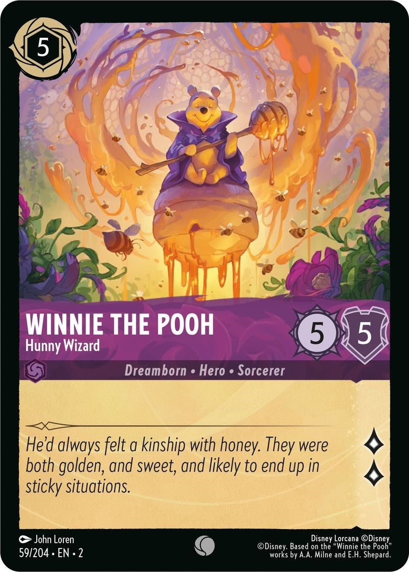 Image for Winnie the Pooh - Hunny Wizard (59/204) (Rise of the Floodborn) (2) - Disney Lorcana