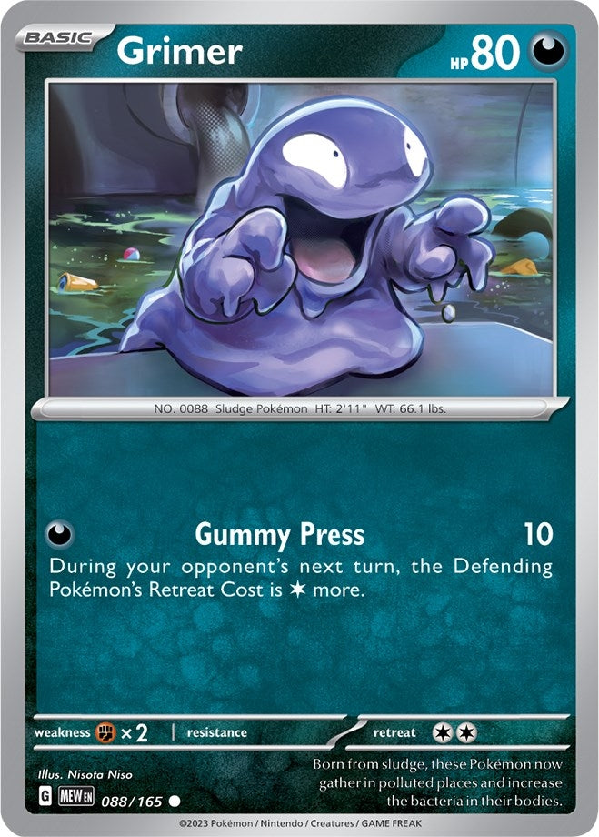 Image for Grimer (088/165) (SV: Scarlet & Violet 151) (MEW) - Pokemon