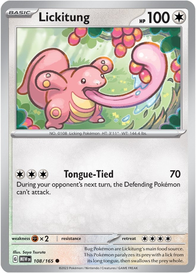 Image for Lickitung (108/165) (SV: Scarlet & Violet 151) (MEW) - Pokemon