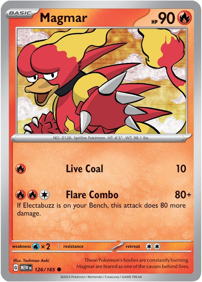 Image for Magmar (126/165) (SV: Scarlet & Violet 151) (MEW) - Pokemon