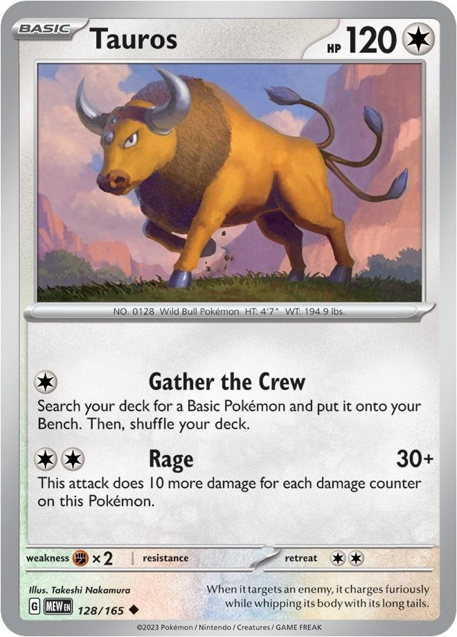 Image for Tauros (128/165) (SV: Scarlet & Violet 151) (MEW) - Pokemon