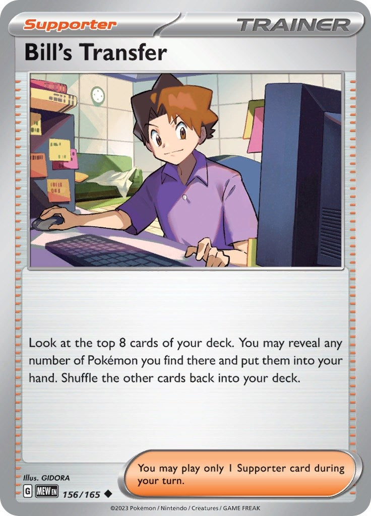 Image for Bill's Transfer (156/165) (SV: Scarlet & Violet 151) (MEW) - Pokemon