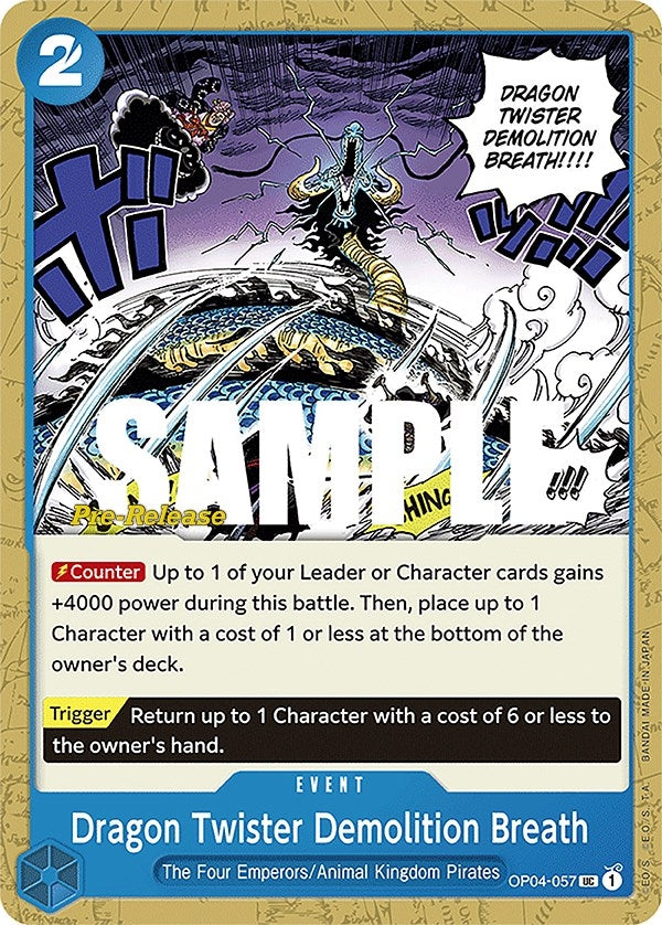 Image for Dragon Twister Demolition Breath (OP04-057) (Kingdoms of Intrigue Pre-Release Cards) (OP04 PRE) - One Piece Card Game