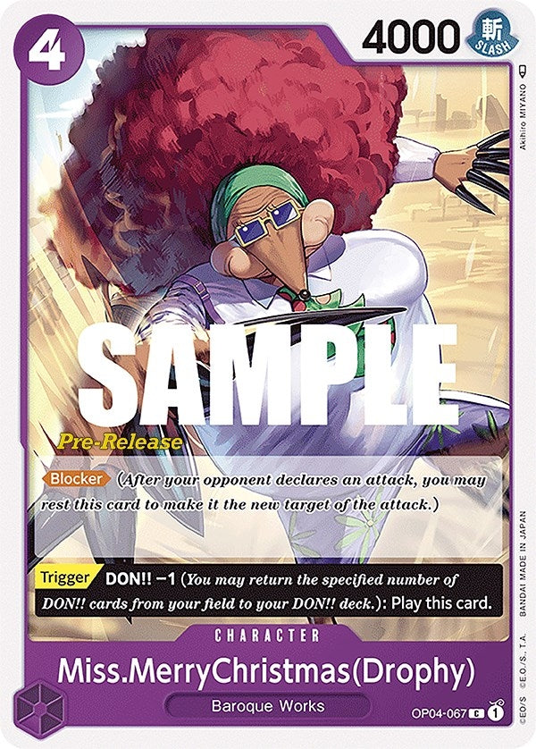 Image for Miss.MerryChristmas(Drophy) (OP04-067) (Kingdoms of Intrigue Pre-Release Cards) (OP04 PRE) - One Piece Card Game