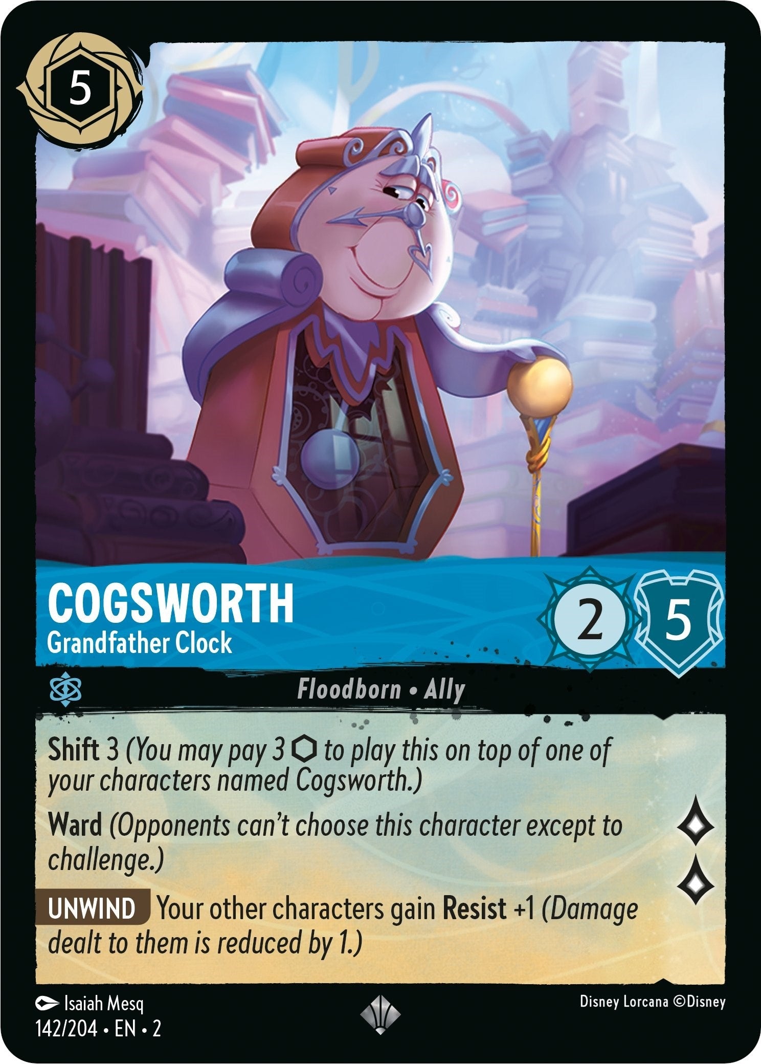 Image for Cogsworth - Grandfather Clock (142/204) (Rise of the Floodborn) (2) - Disney Lorcana