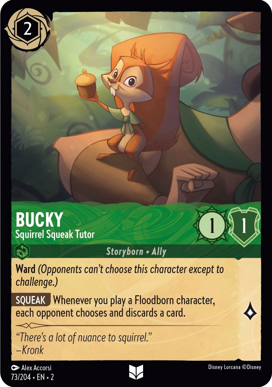 Image for Bucky - Squirrel Squeak Tutor (73/204) (Rise of the Floodborn) (2) - Disney Lorcana