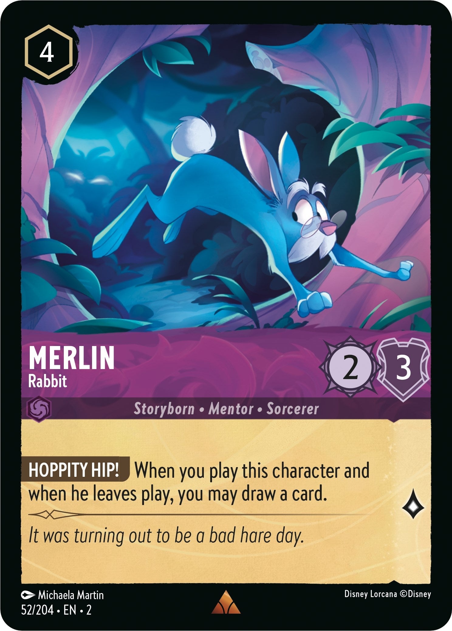 Image for Merlin - Rabbit (52/204) (Rise of the Floodborn) (2) - Disney Lorcana