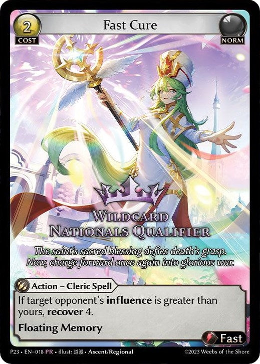 Image for Fast Cure (Wildcard Nationals Qualifier) (018) (Promotional Cards) (P) - Grand Archive TCG