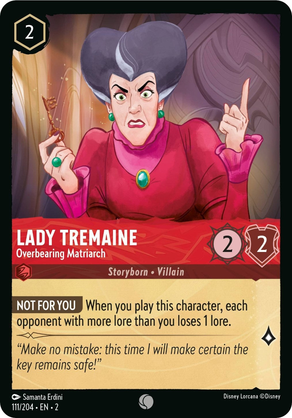 Image for Lady Tremaine - Overbearing Matriarch (111/204) (Rise of the Floodborn) (2) - Disney Lorcana