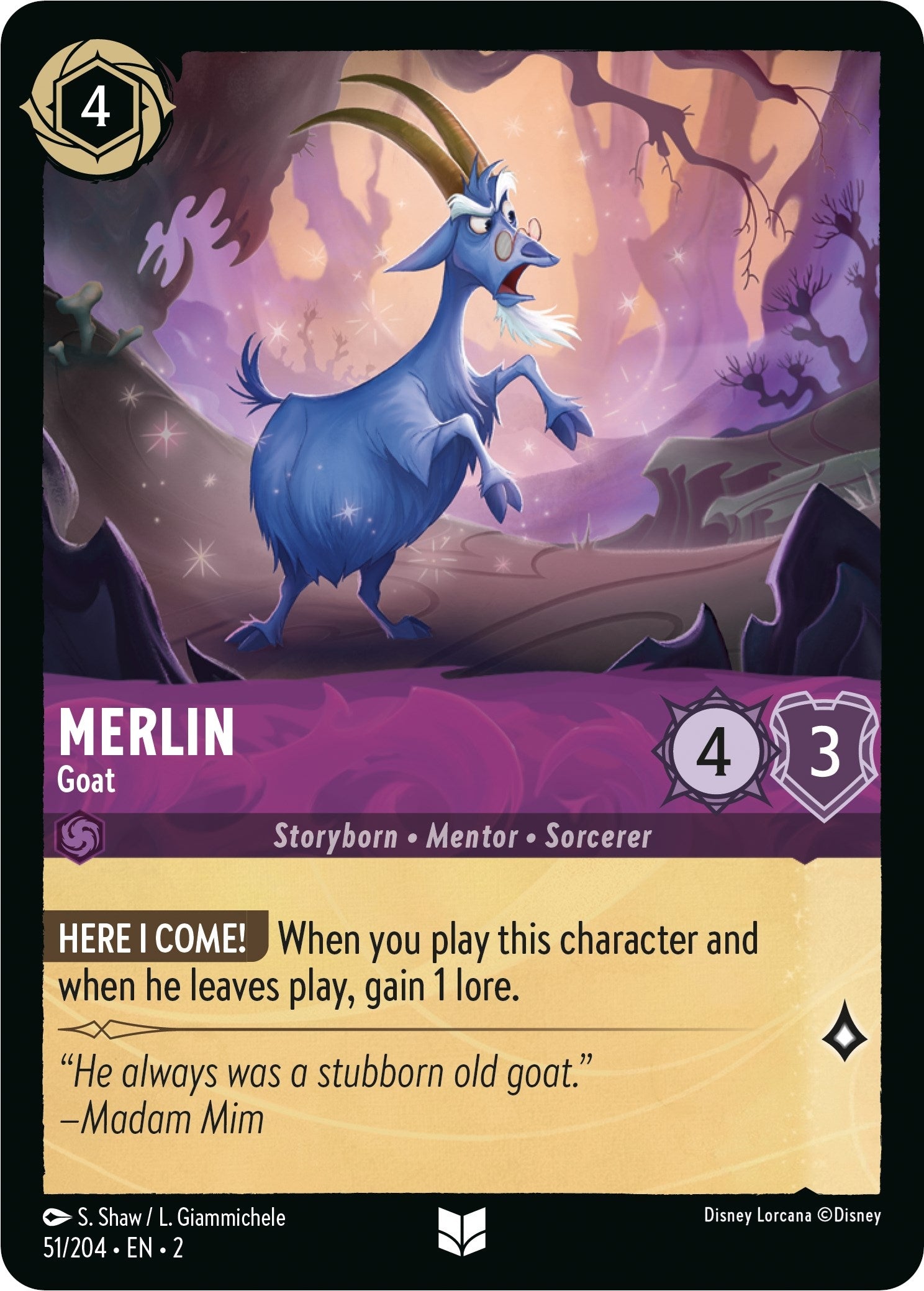 Image for Merlin - Goat (51/204) (Rise of the Floodborn) (2) - Disney Lorcana