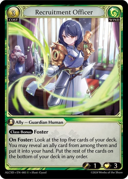 Image for Recruitment Officer (085) (Alchemical Revolution Starter Decks) (ALCSD) - Grand Archive TCG
