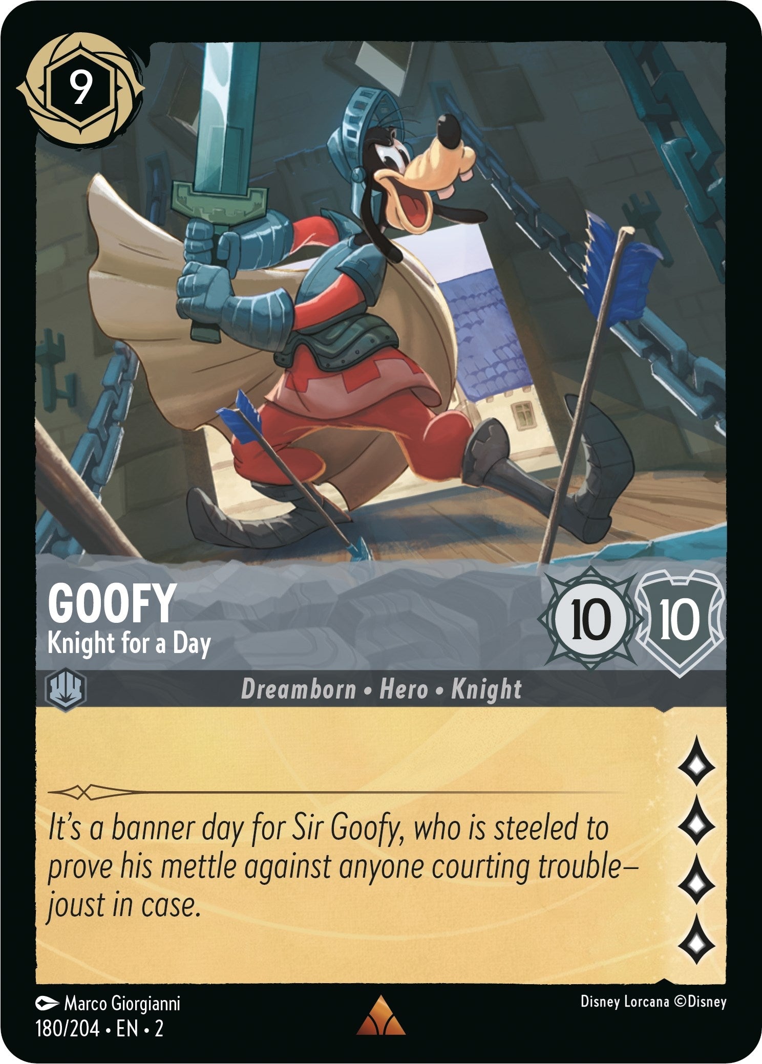 Image for Goofy - Knight for a Day (180/204) (Rise of the Floodborn) (2) - Disney Lorcana