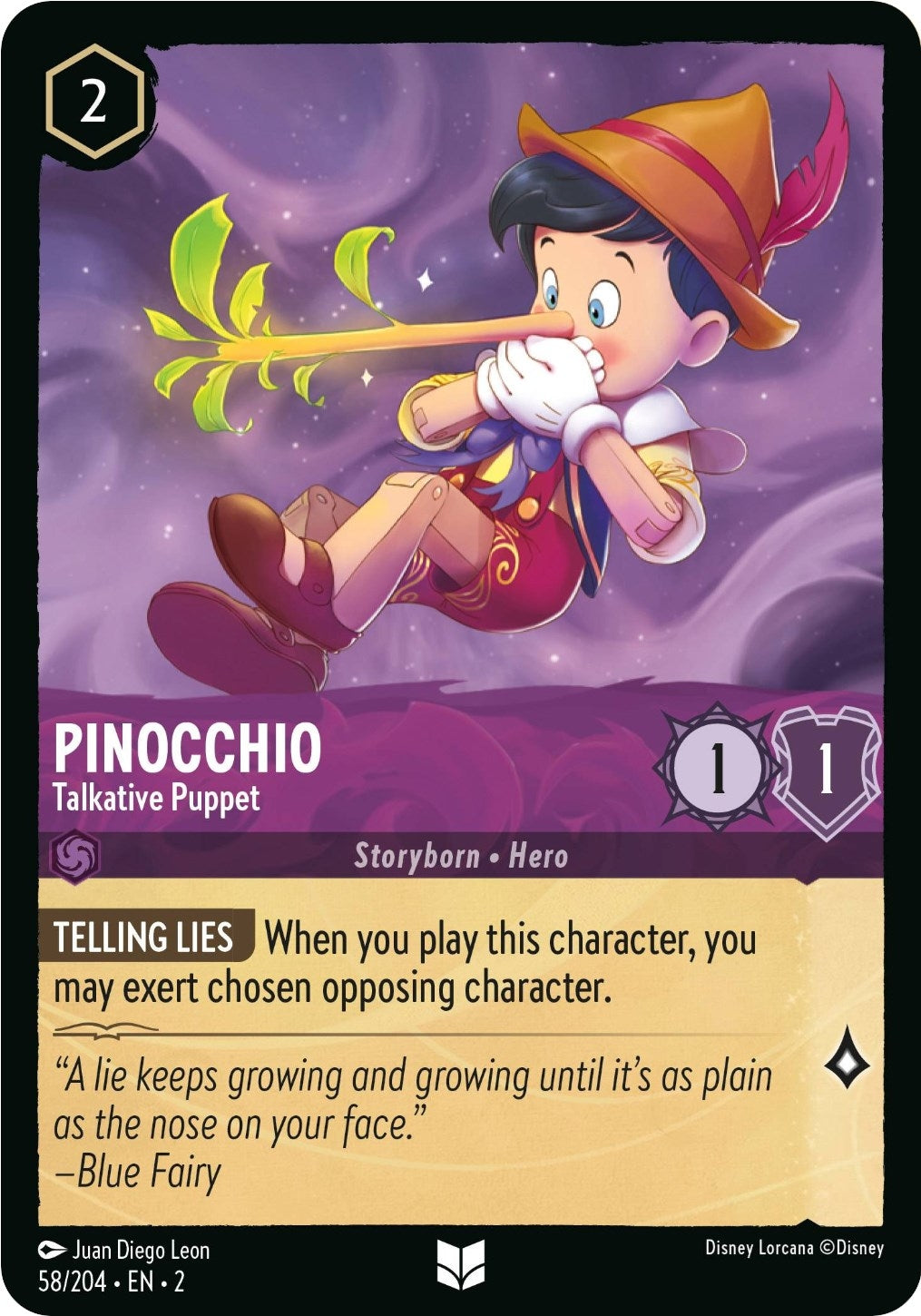 Image for Pinocchio - Talkative Puppet (58/204) (Rise of the Floodborn) (2) - Disney Lorcana