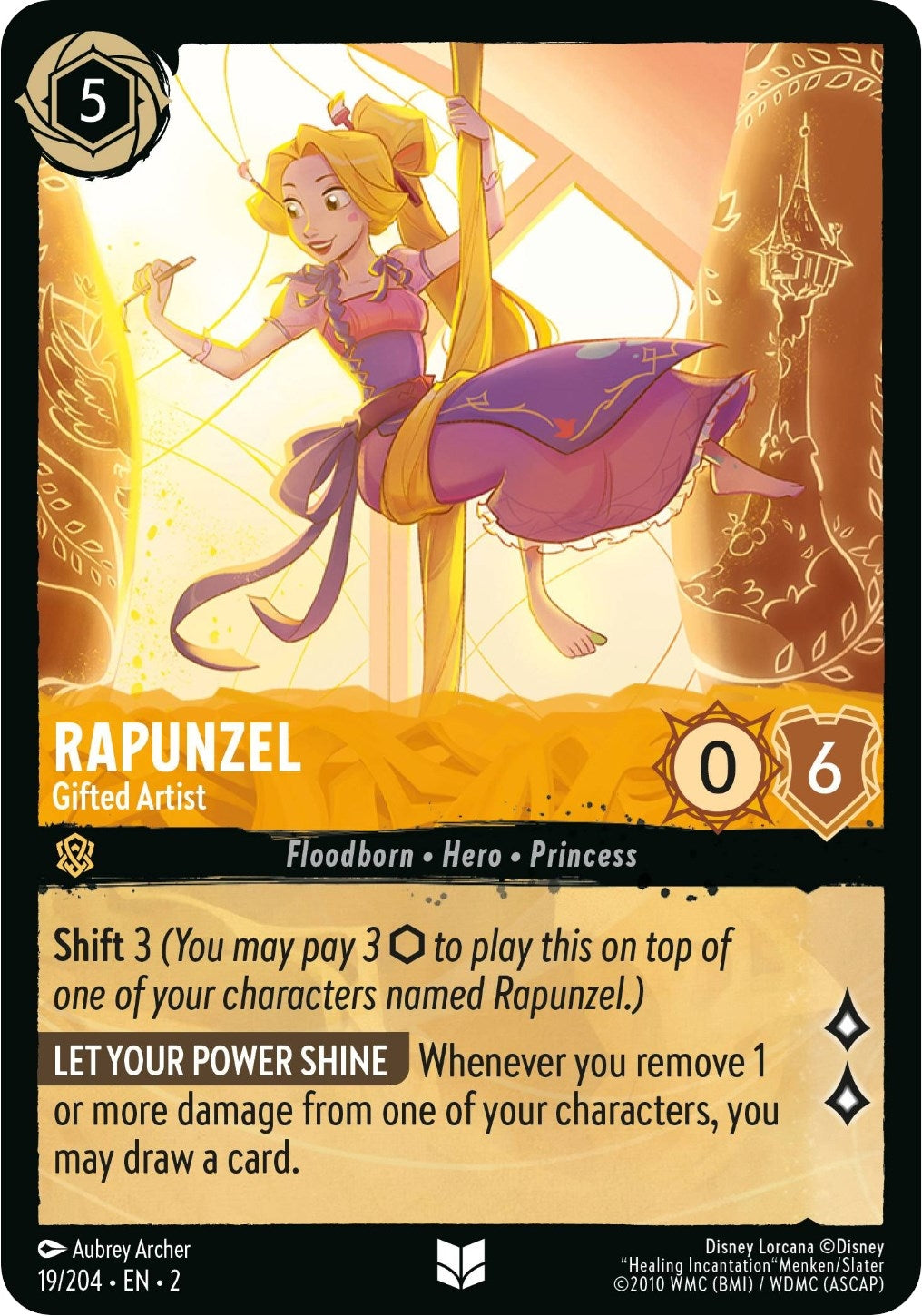 Image for Rapunzel - Gifted Artist (19/204) (Rise of the Floodborn) (2) - Disney Lorcana