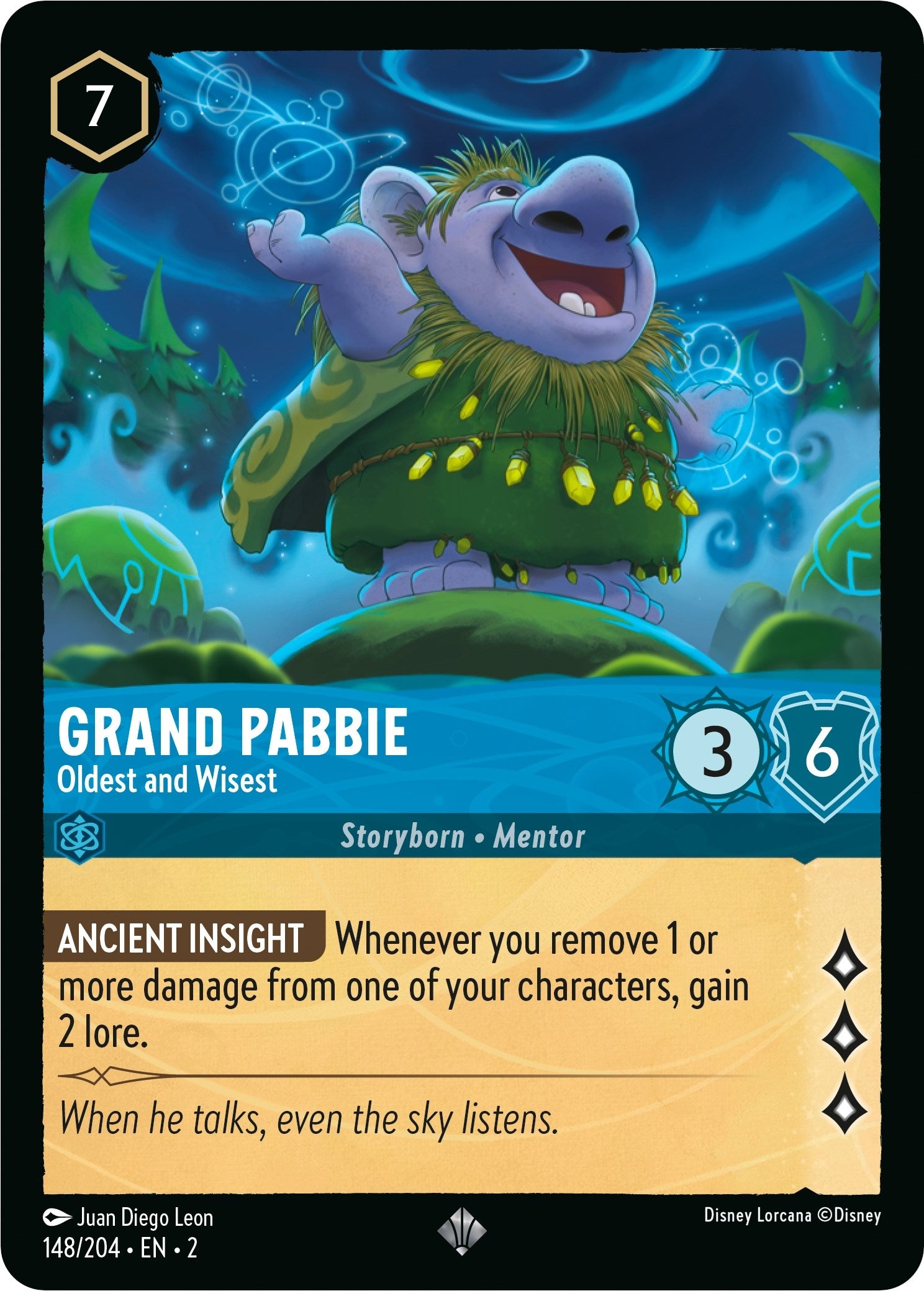 Image for Grand Pabbie - Oldest and Wisest (148/204) (Rise of the Floodborn) (2) - Disney Lorcana