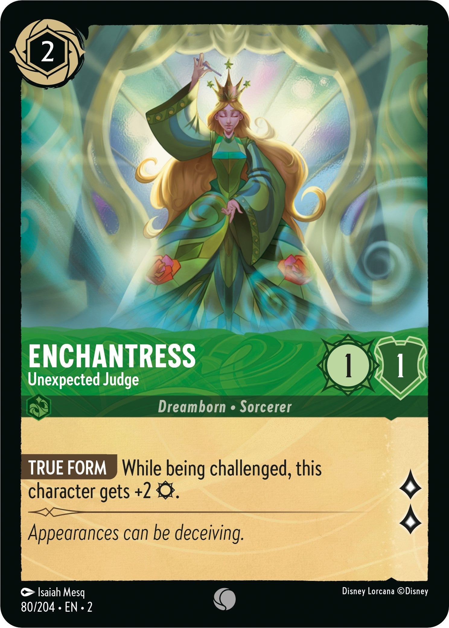 Image for Enchantress - Unexpected Judge (80/204) (Rise of the Floodborn) (2) - Disney Lorcana