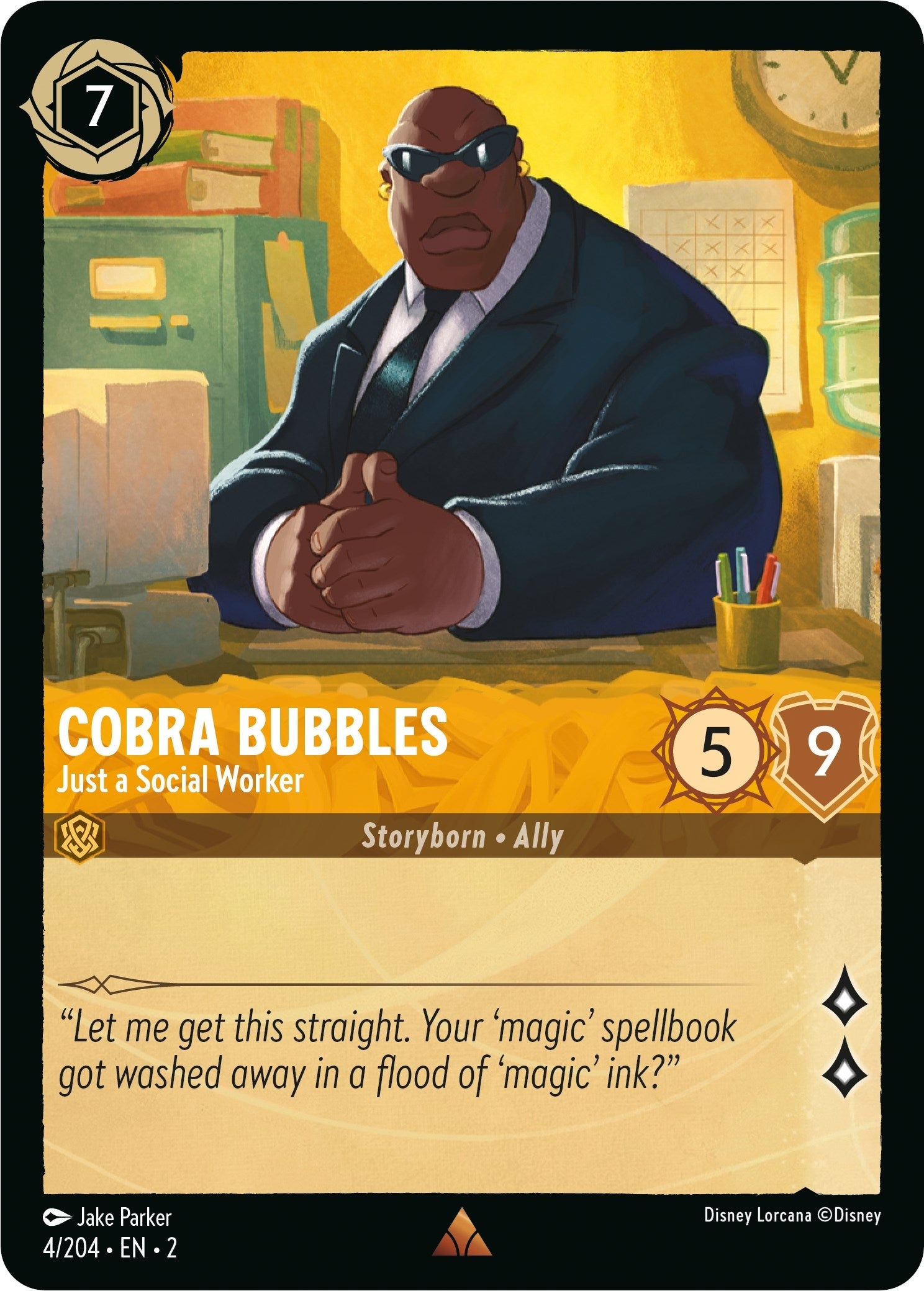 Image for Cobra Bubbles - Just a Social Worker (4/204) (Rise of the Floodborn) (2) - Disney Lorcana