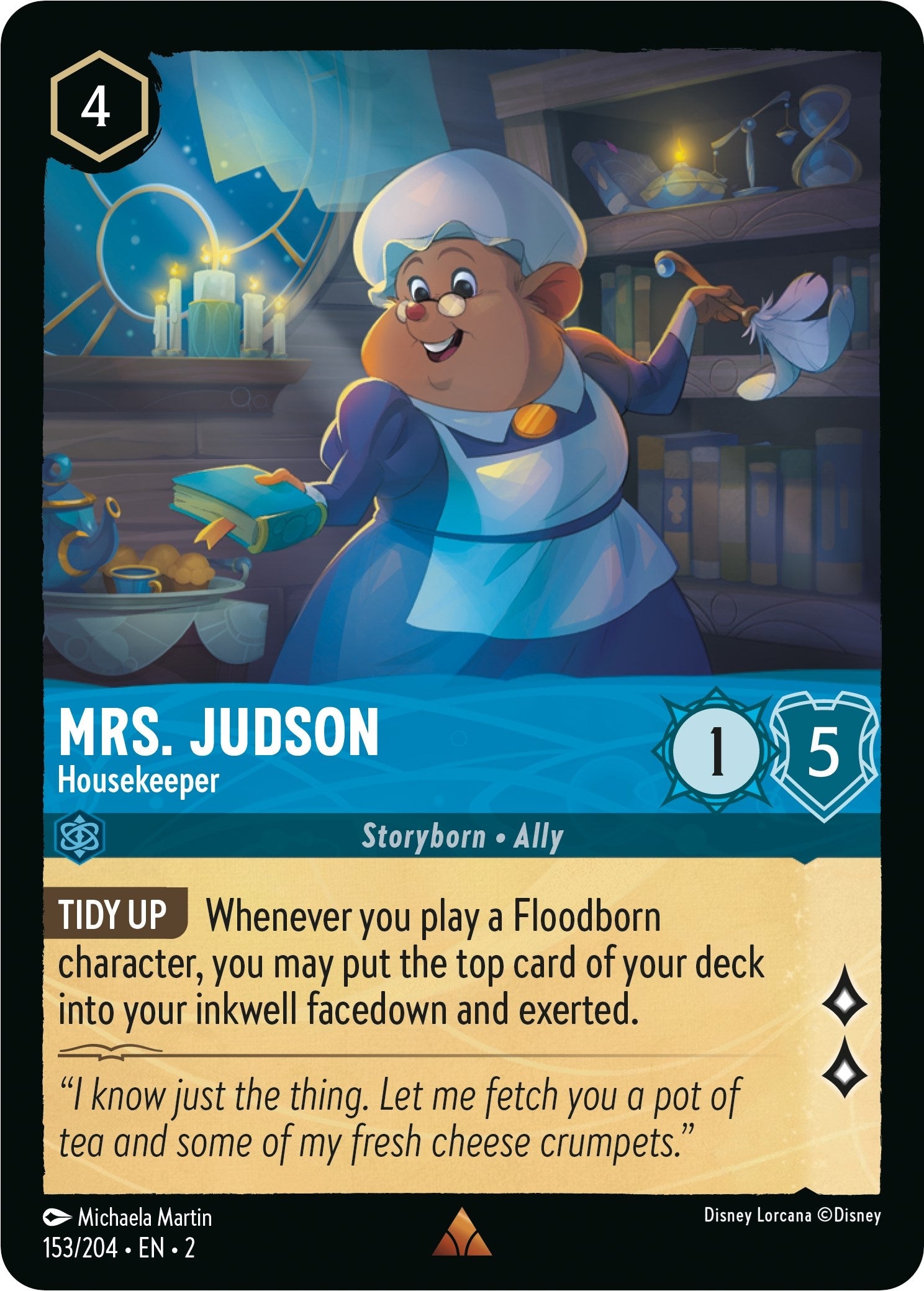 Image for Mrs. Judson - Housekeeper (153/204) (Rise of the Floodborn) (2) - Disney Lorcana