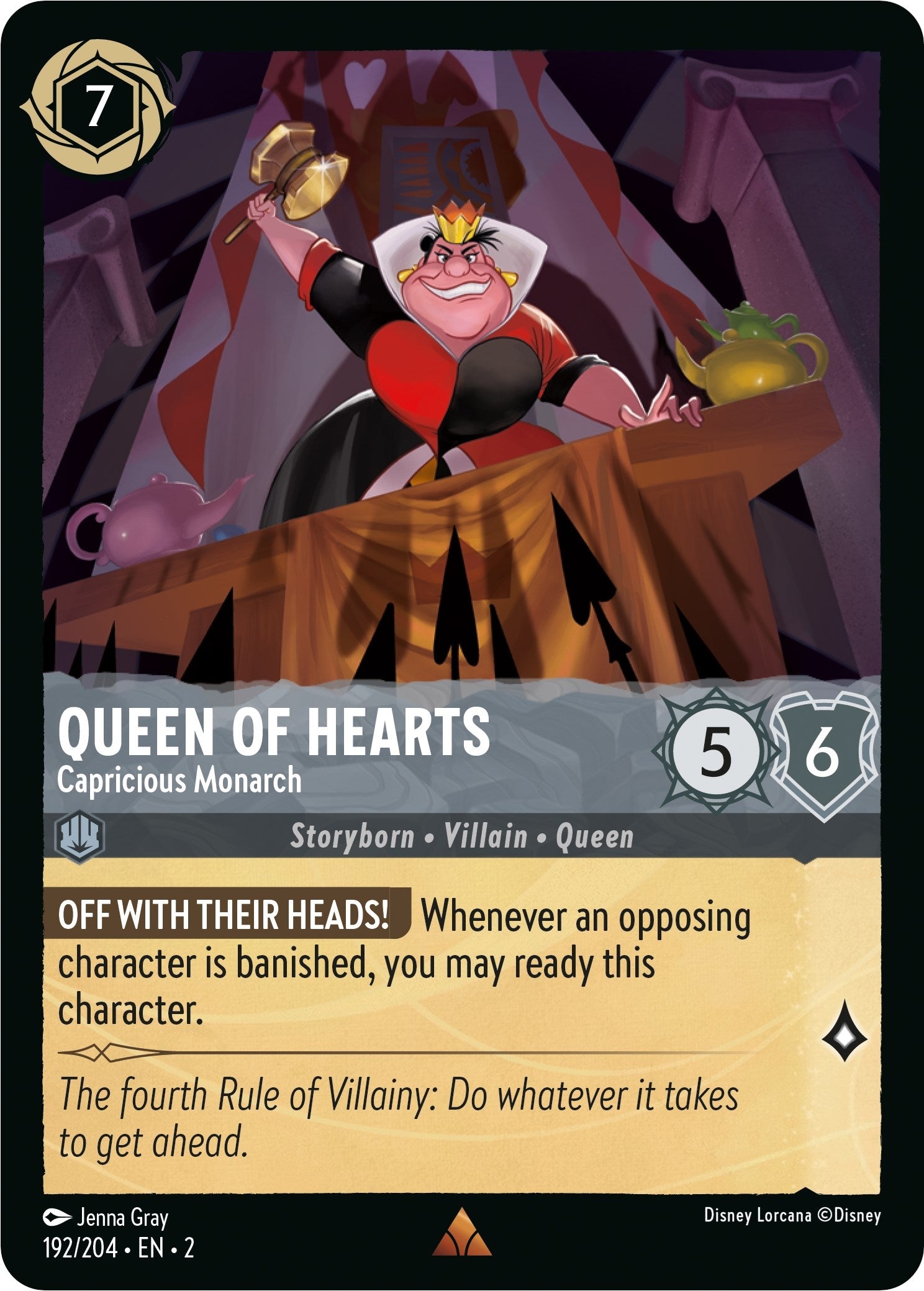 Image for Queen of Hearts - Capricious Monarch (192/204) (Rise of the Floodborn) (2) - Disney Lorcana