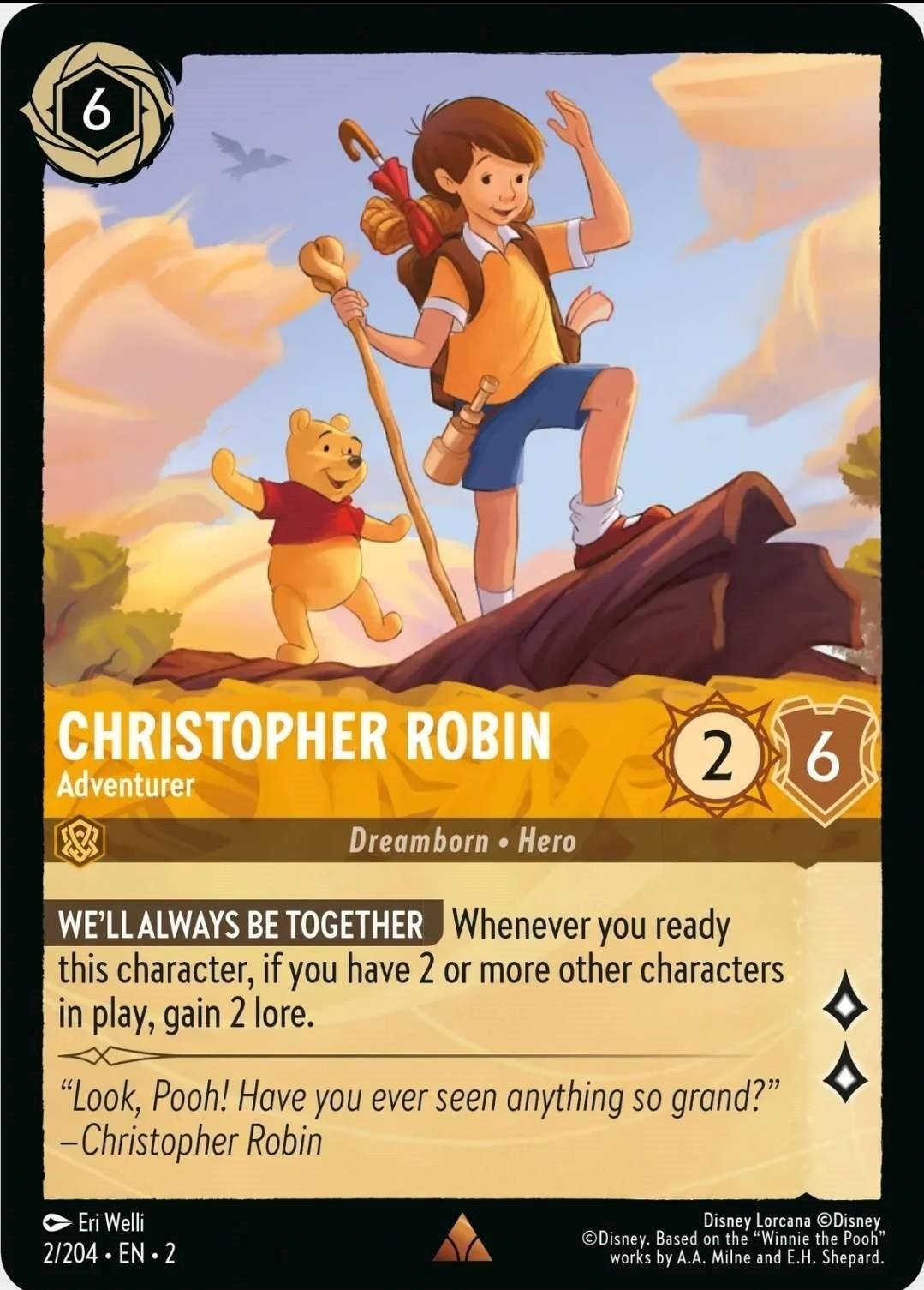 Image for Christopher Robin - Adventurer (2/204) (Rise of the Floodborn) (2) - Disney Lorcana