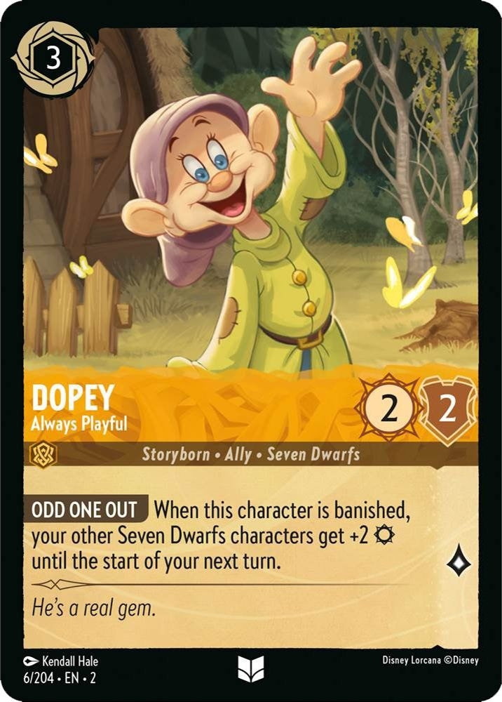 Image for Dopey - Always Playful (6/204) (Rise of the Floodborn) (2) - Disney Lorcana
